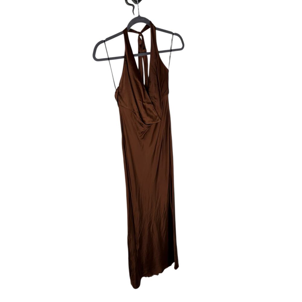 NBD Naila Halter Neck Gown Maxi Satin Party Formal Evening Elegant Gala Prom M - Picture 5 of 11